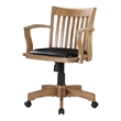 Scranton & Co Wood Brown Bankers Office Chair Rectangular Padded Seat 37