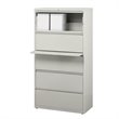 Scranton & Co 5-Drawer Modern Metal Lateral Filing Cabinet in Light Gray