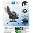Scranton & Co Faux Leather Heavy Duty Executive Office Chair in Black