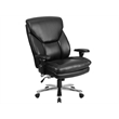 Scranton & Co Leather Swivel Office Chair in Black
