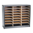 Scranton & Co 24 Compartment Metal Flat Files Organizer in Black 