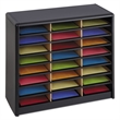 Scranton & Co 24 Compartment Metal Flat Files Organizer in Black 