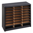 Scranton & Co 24 Compartment Metal Flat Files Organizer in Black 