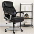 Scranton & Co Leather Swivel Office Chair in Black