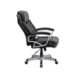 Scranton & Co Leather Swivel Office Chair in Black