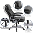 Scranton & Co Leather Swivel Office Chair in Black