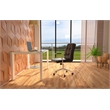 Scranton & Co Modern Leather Chair with Arms in Black/Chrome