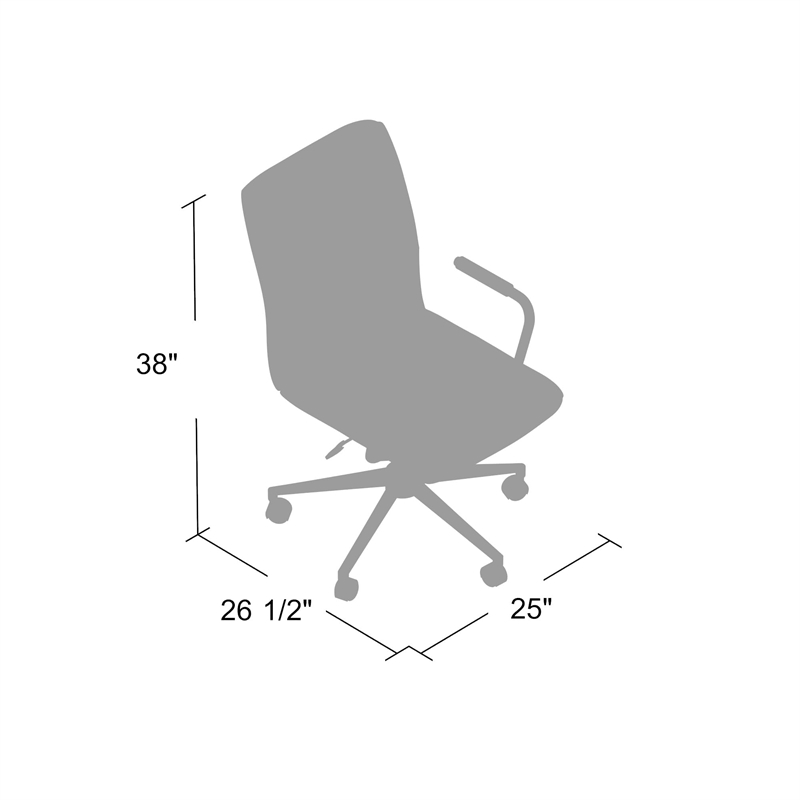 Scranton & Co Modern Leather Chair with Arms in Black/Chrome