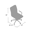Scranton & Co Modern Leather Chair with Arms in Black/Chrome