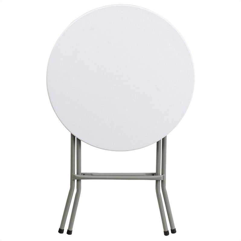 Scranton & Co Plastic White Folding Table Round 24