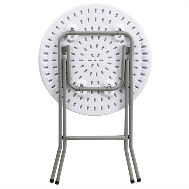 Scranton & Co Plastic White Folding Table Round 24