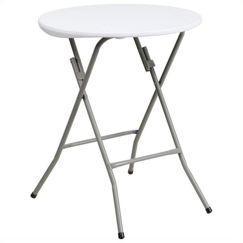 Scranton & Co Plastic White Folding Table Round 24