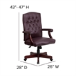 Scranton & Co Leather Burgundy Office Chair Swivel 47