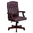 Scranton & Co Leather Burgundy Office Chair Swivel 47