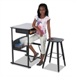 Scranton & Co Adjustable Height Stool with Beige Seat
