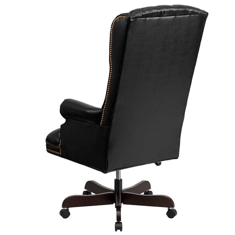 Scranton & Co Traditional Leather Executive Office Chair in Brown