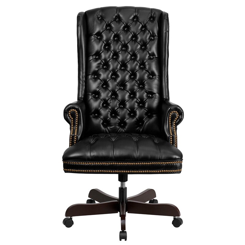 Scranton & Co Traditional Leather Executive Office Chair in Brown