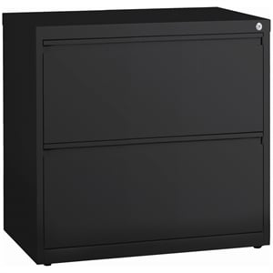 Scranton & Co 30&quot 2-Drawer Modern Metal Lateral Filing Cabinet in Black