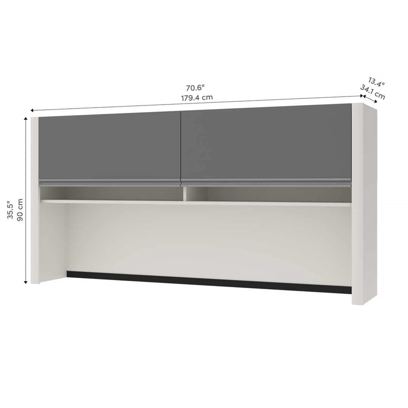 Scranton & Co Office Credenza Hutch in Slate & Sandstone