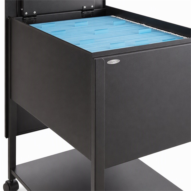 Scranton & Co Steel Black Mobile File Cabinet Rectangular Lockable 16.5