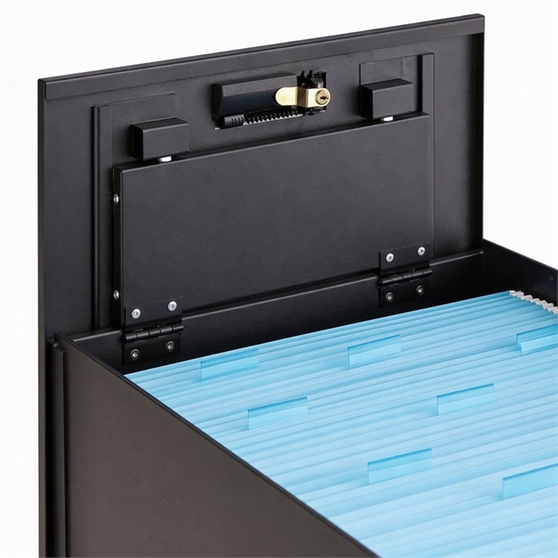 Scranton & Co Steel Black Mobile File Cabinet Rectangular Lockable 16.5