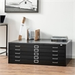 Scranton & Co 5 Drawers Modern Metal Flat Files Cabinet in Black