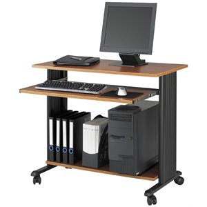 Scranton & Co 35&quot Fixed Height Wood Workstation in Cherry