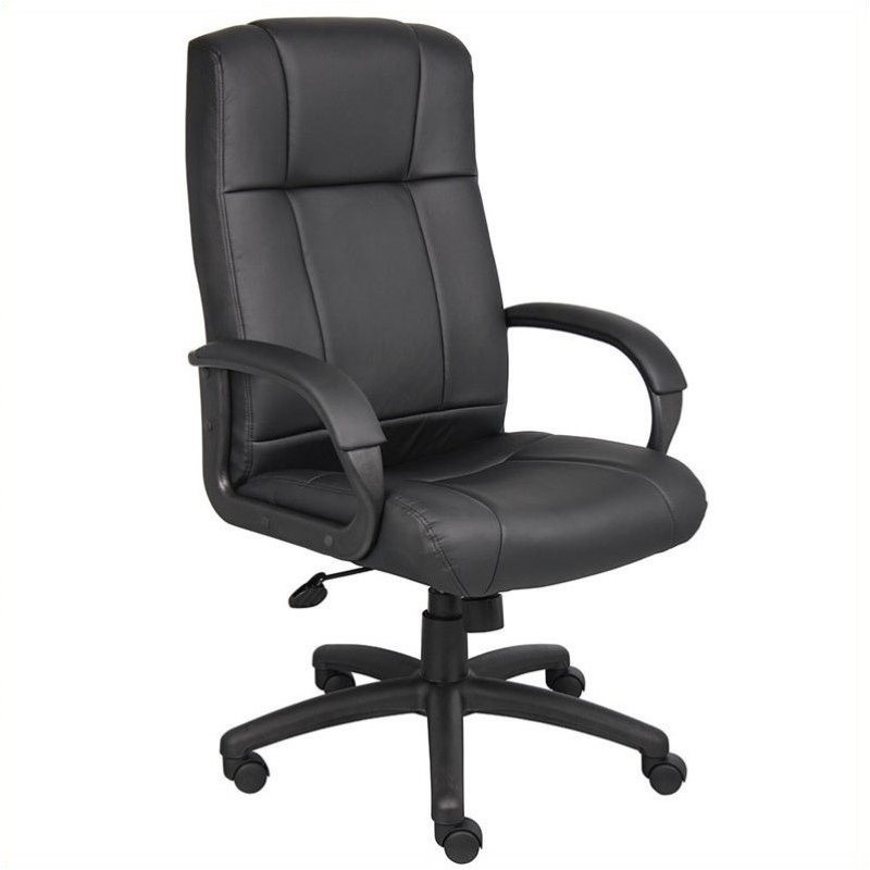 Scranton & Co Vinyl Black Office Chair High Back 25.5