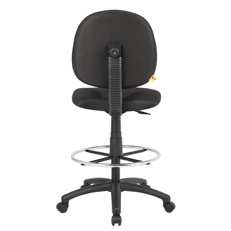 Scranton & Co 26.5'' Fabric Adjustable Seat Drafting Stool in Black