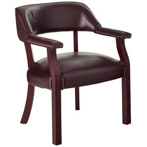 Scranton & Co Vinyl Oxblood Guest Chair Rectangular 30.75&quot Unassembled