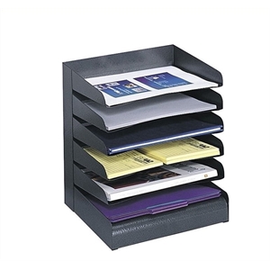 Scranton & Co Black Six Tier Steel Desk Tray
