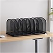 Scranton & Co Metal Mesh Desk Organizer with 8 Upright Sections in Black