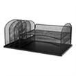 Scranton & Co Metal Mesh Desk Organizer with 3 Upright Sections in Black