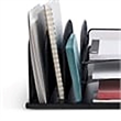 Scranton & Co Metal Mesh Desk Organizer with 3 Upright Sections in Black