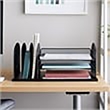 Scranton & Co Metal Mesh Desk Organizer with 3 Upright Sections in Black