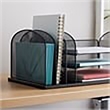 Scranton & Co Metal Mesh Desk Organizer with 3 Upright Sections in Black