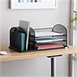 Scranton & Co Metal Mesh Desk Organizer with 3 Upright Sections in Black