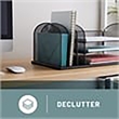 Scranton & Co Metal Mesh Desk Organizer with 3 Upright Sections in Black