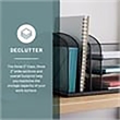 Scranton & Co Metal Mesh Desk Organizer with 3 Upright Sections in Black
