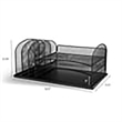 Scranton & Co Metal Mesh Desk Organizer with 3 Upright Sections in Black