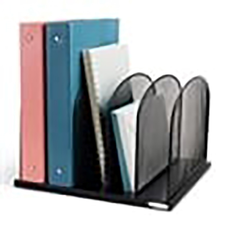 Scranton & Co Metal Mesh Desk Organizer with 5 Upright Sections in Black