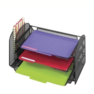 Scranton & Co Black Mesh Desk Organizer