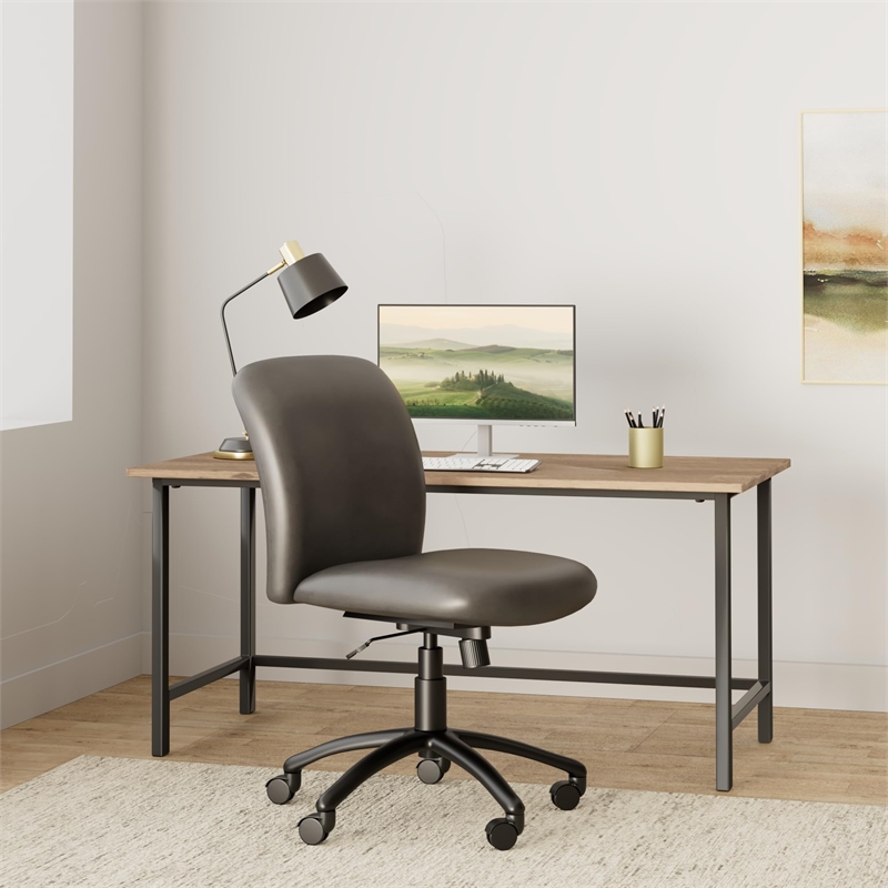 Scranton & Co Big and Tall High Back Task Office Chair in Black Vinyl