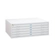 Scranton & Co Steel White Flat File Cabinet Rectangular Stackable 53.5