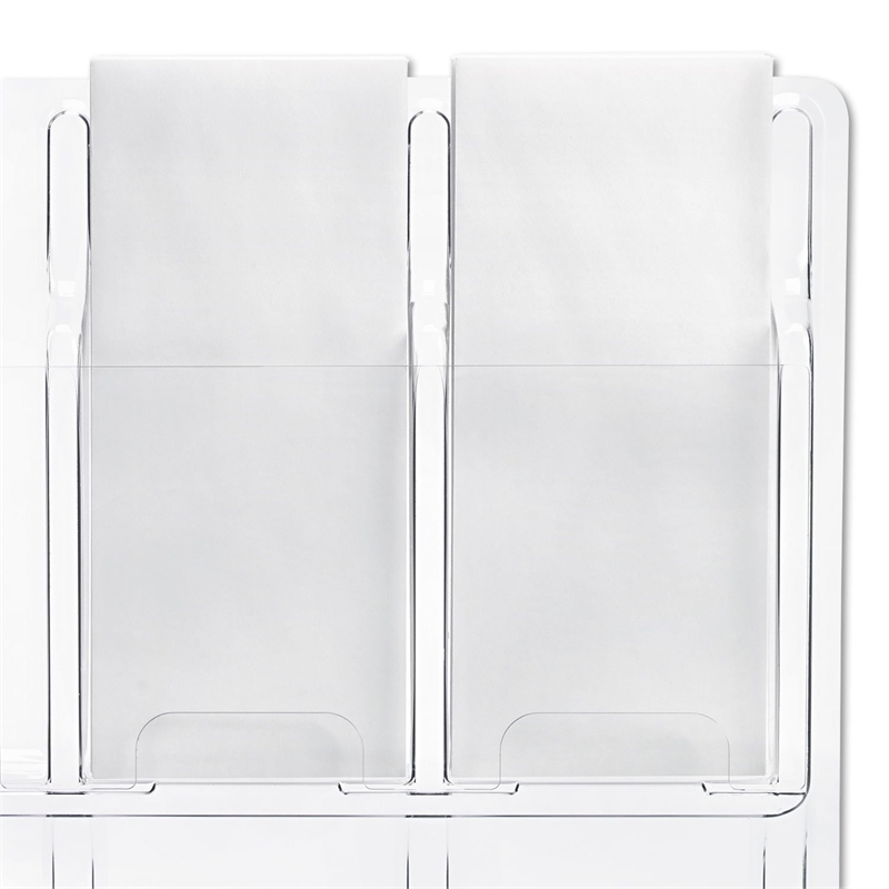 Scranton & Co PETG Plastic Clear Pamphlet Display Rectangular Wall Mountable 30