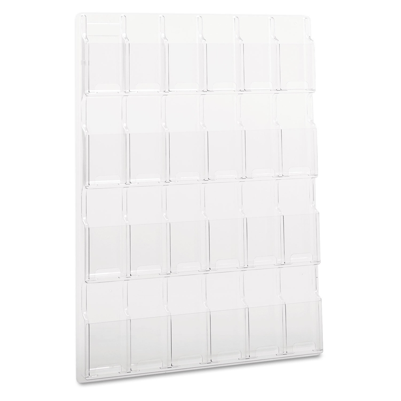 Scranton & Co PETG Plastic Clear Pamphlet Display Rectangular Wall Mountable 30