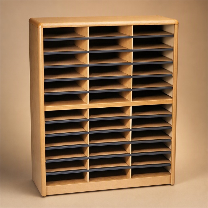Scranton & Co Metal Medium Oak File Organizer Rectangular 32.25