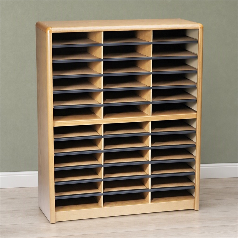 Scranton & Co Metal Medium Oak File Organizer Rectangular 32.25