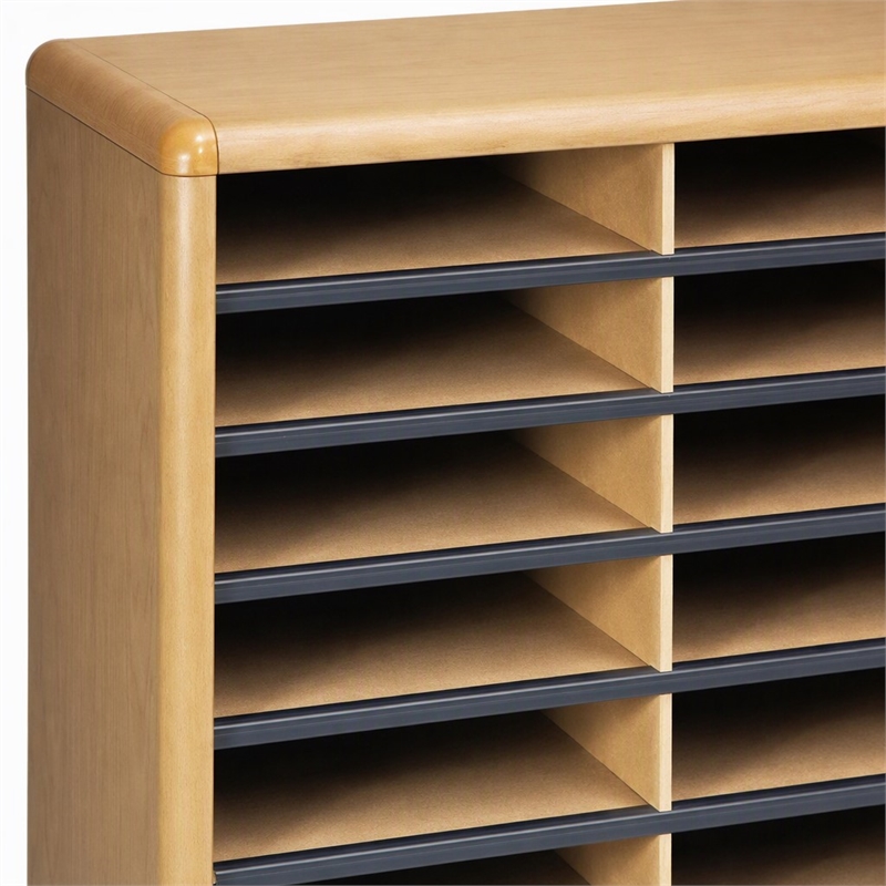 Scranton & Co Metal Medium Oak File Organizer Rectangular 32.25