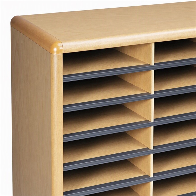 Scranton & Co Metal Medium Oak File Organizer Rectangular 32.25
